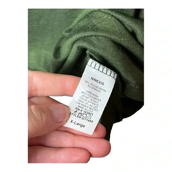 1263. NINEXIS BOAT NECK LONG SLEEVE TOP SIZE X-LARGE GREEN IN‎ COLOR LIGHTWEIGHT - Picture 8 of 12